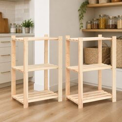 3-Tier Wooden Storage Rack with Sturdy Build