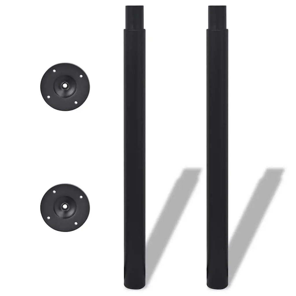 Black Telescopic Table Legs Adjustable Height 710 to 1100 mm Set of 4 Furniture Accessories