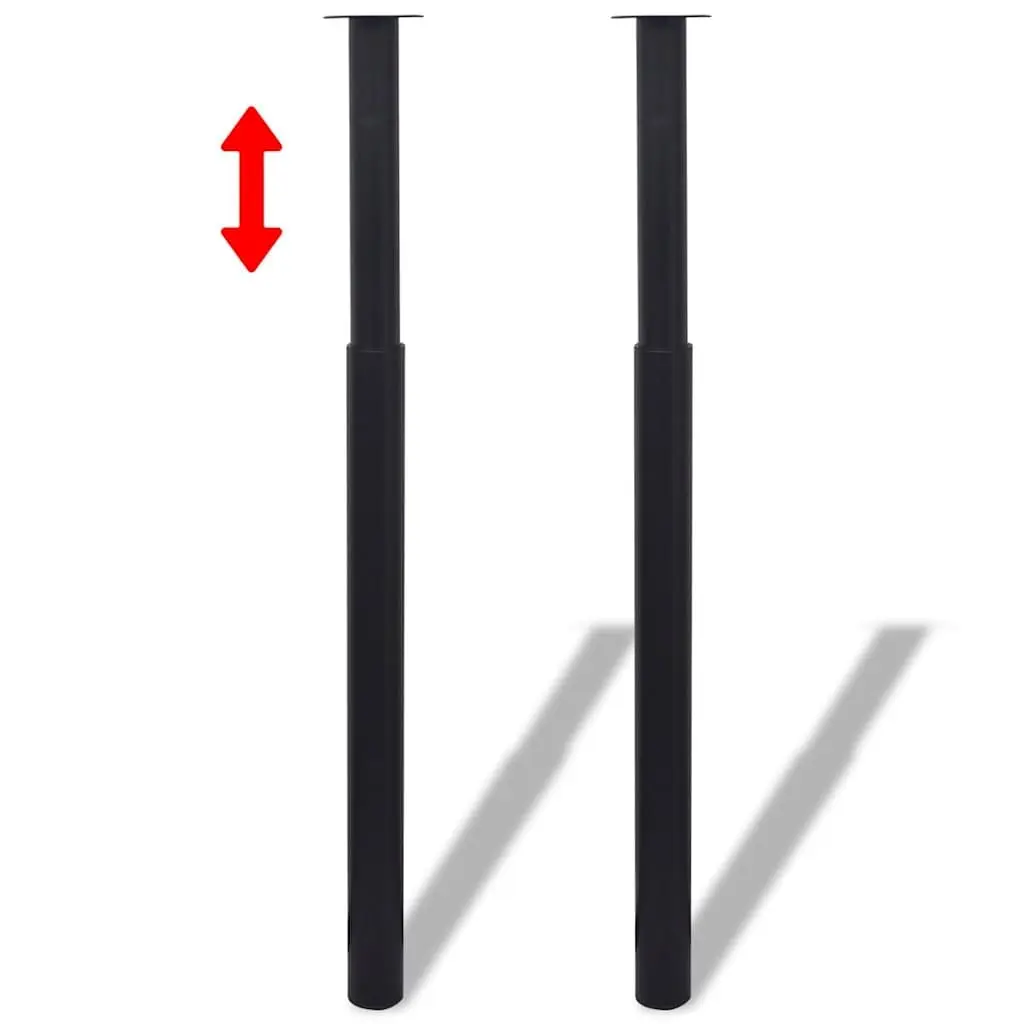 Black Telescopic Table Legs Adjustable Height 710 to 1100 mm Set of 4 Furniture Accessories