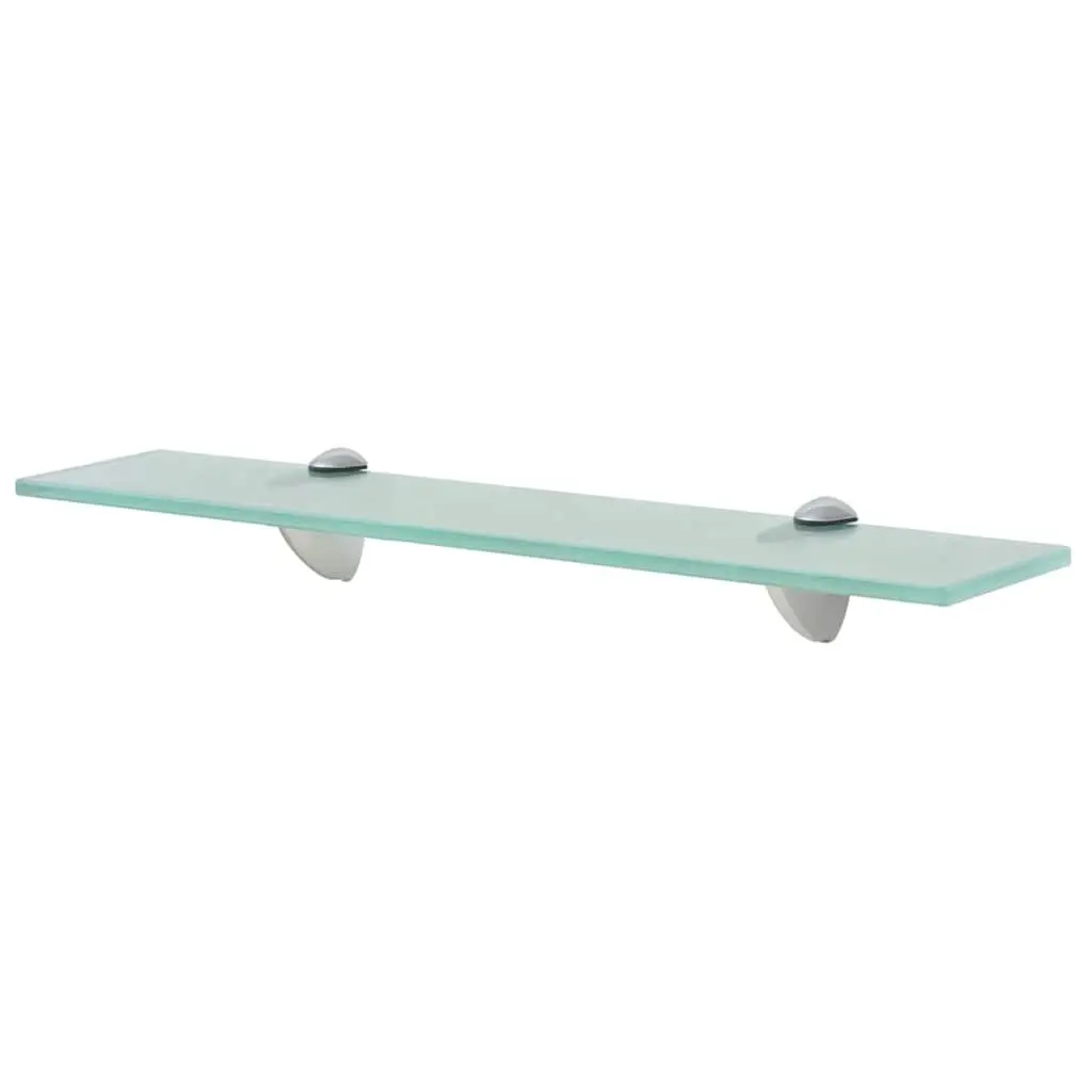 Glass Floating Shelves Transparent 50 x 10 cm Tempered Safety Glass Wall Mounted Display Shelf 2 Piece