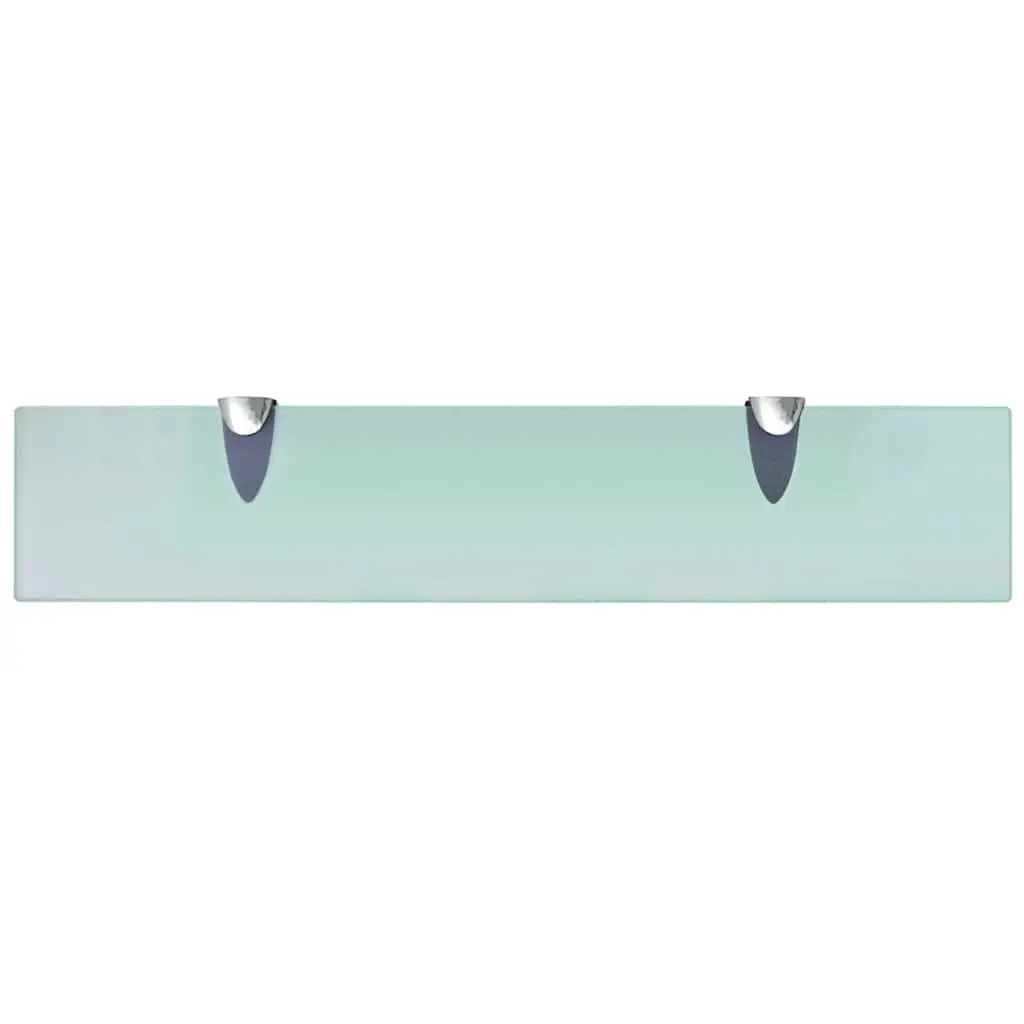 Glass Floating Shelves Transparent 50 x 10 cm Tempered Safety Glass Wall Mounted Display Shelf 2 Piece