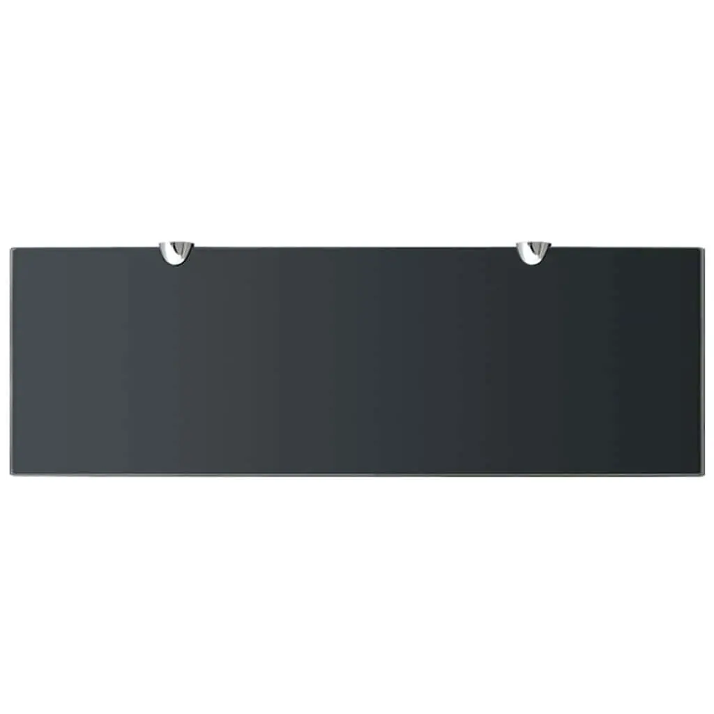Floating Wall Shelves Black Glass 60x20 cm Tempered Safety Glass 2 Piece Display Ledge