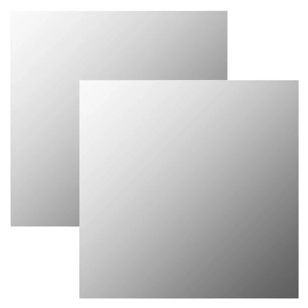 Square Wall Mirror 60x60 cm Silver Glass Reflective Home Decor Living Room