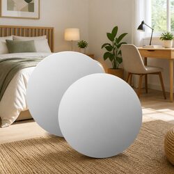 Round Wall Mirror 50 cm Silver Glass Bedroom Living Room Home Decor Reflective