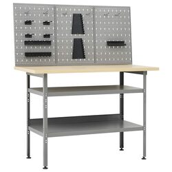Sturdy Workbench with 3 Wall Panels for Your Garage