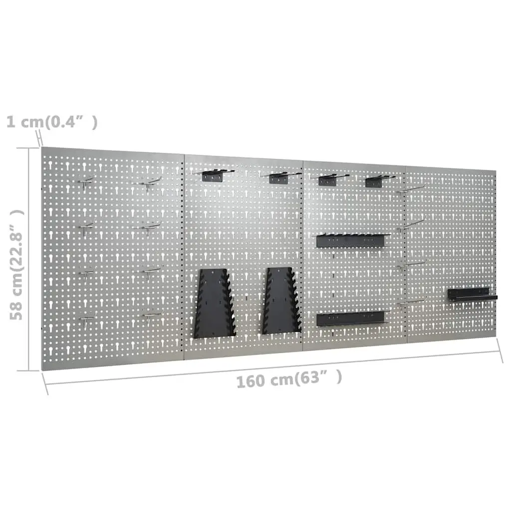 Work Bench Tool Storage 500kg Workstation 6 Drawers Wall Panels Cabinets Black