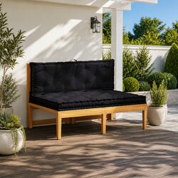 Pallet Floor Cushions 2 pcs Black Cotton Sofa Garden Bench Outdoor Padding