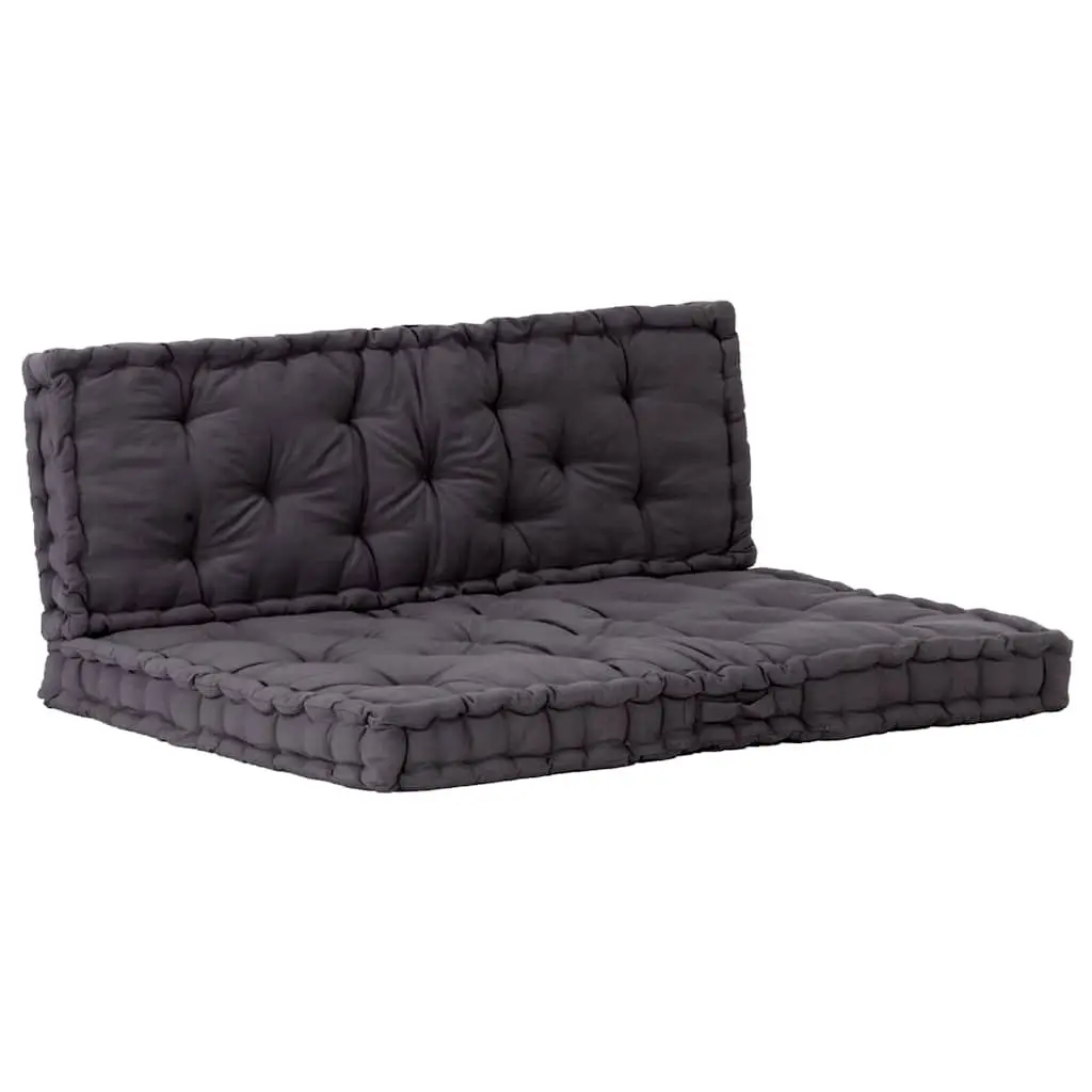 Pallet Floor Cushions Black Cotton 2 Piece Thick Padding Universal Fit