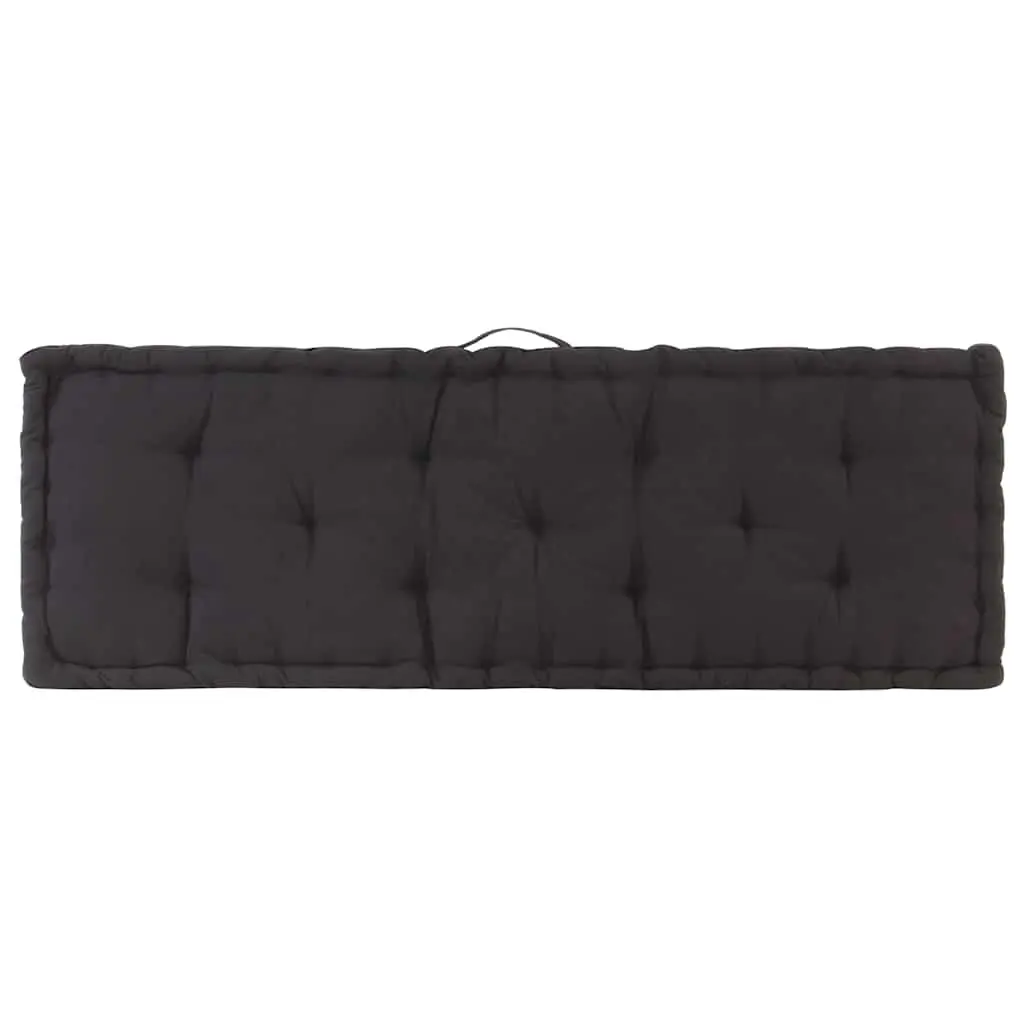 Pallet Floor Cushions Black Cotton 2 Piece Thick Padding Universal Fit