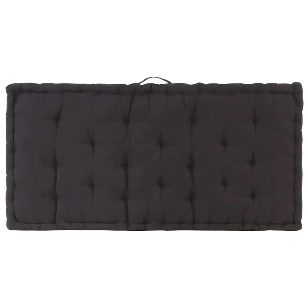Pallet Floor Cushions Black Cotton 2 Piece Thick Padding Universal Fit
