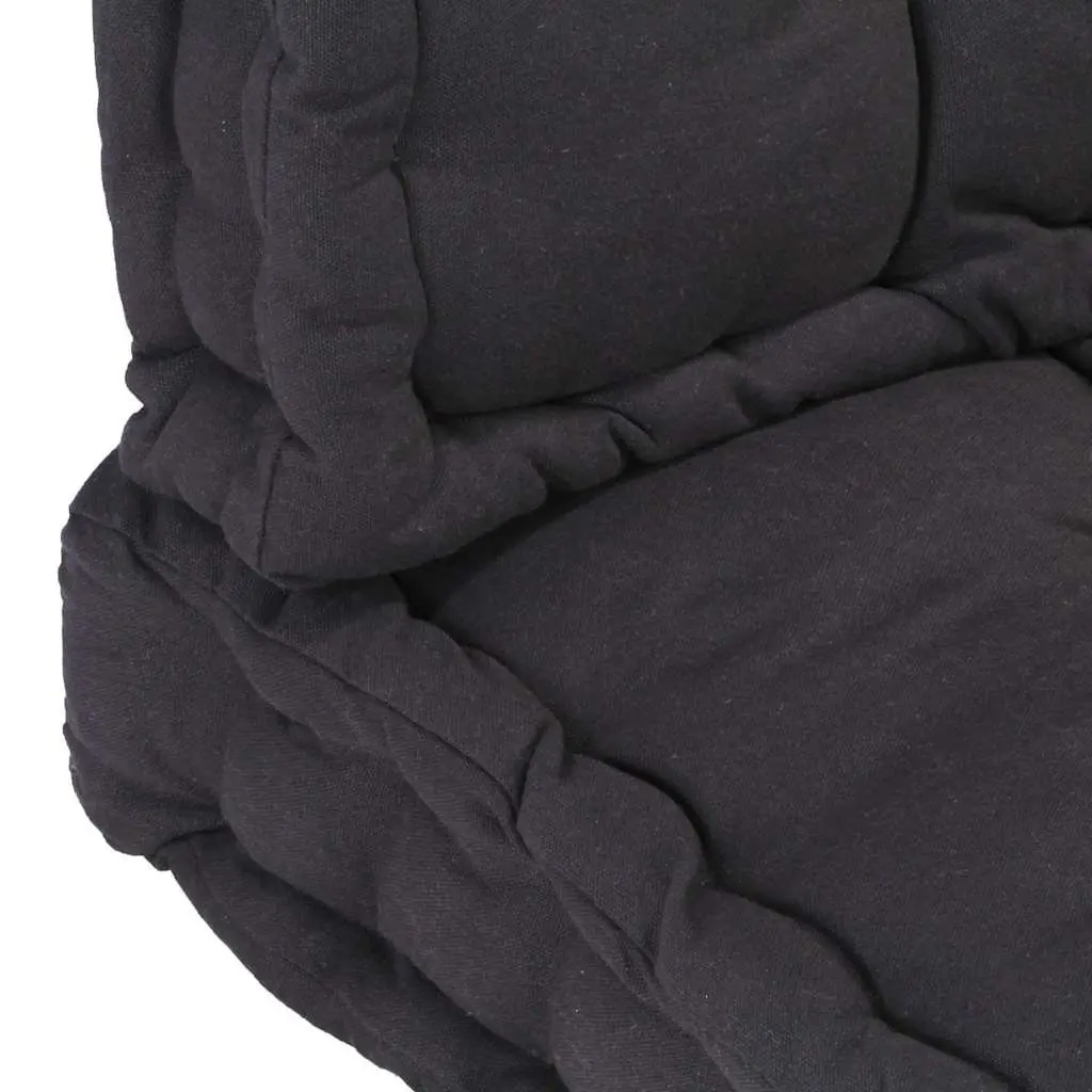 Pallet Floor Cushions Black Cotton 2 Piece Thick Padding Universal Fit