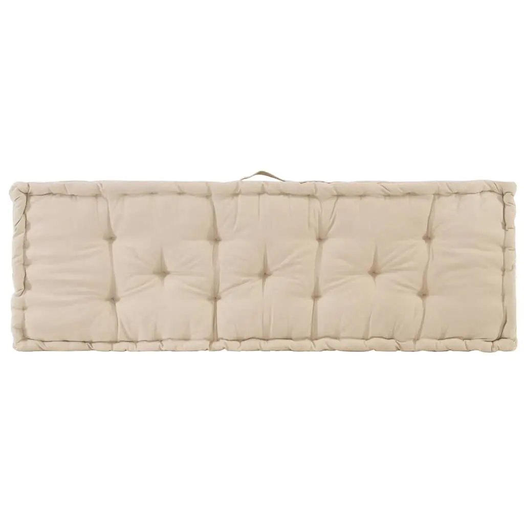Pallet Floor Cushions 2 Piece Set Outdoor Garden Sofa Seat Pad Beige Cotton