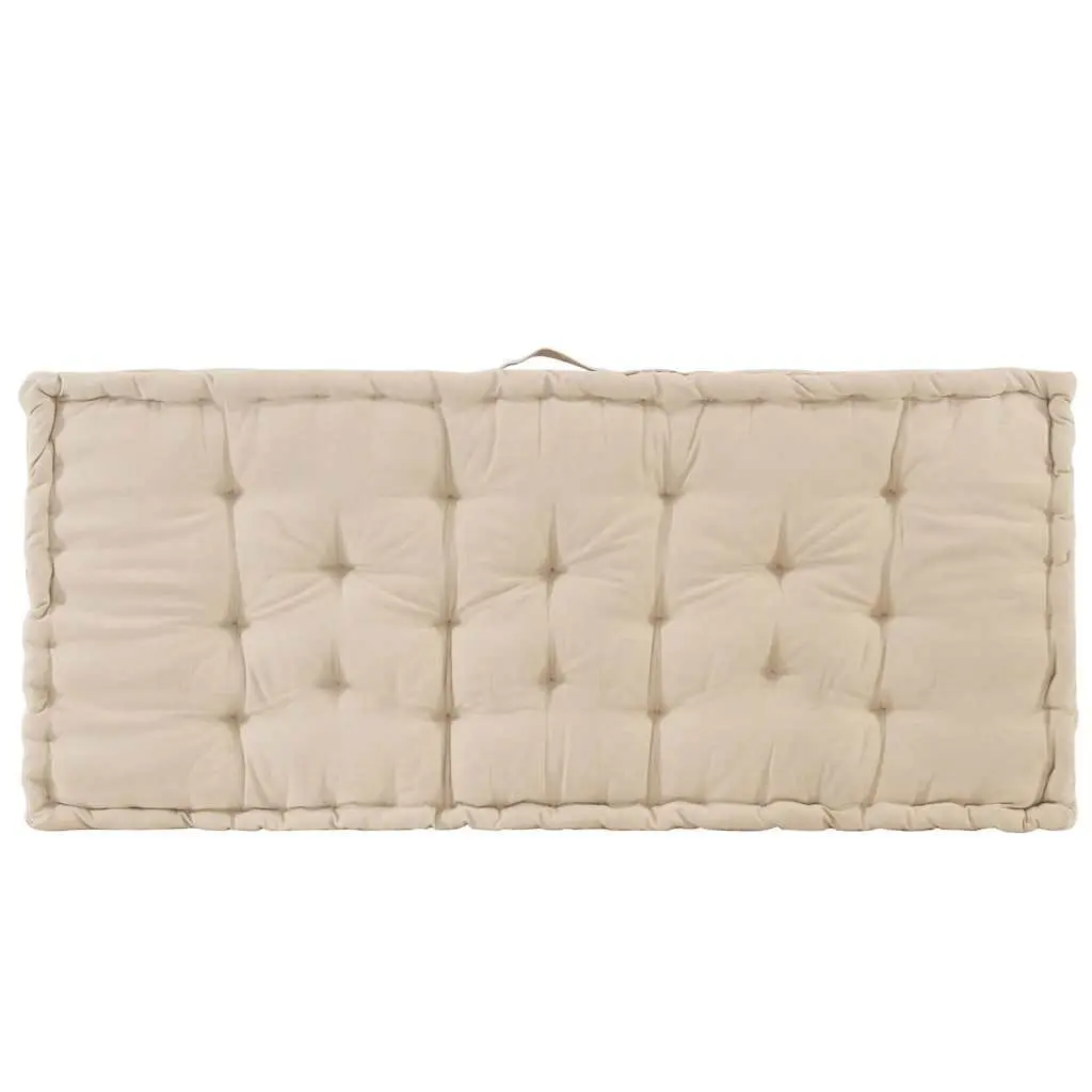 Pallet Floor Cushions 2 Piece Set Outdoor Garden Sofa Seat Pad Beige Cotton