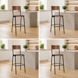 Stackable Bar Stools, Set of 4 in Black