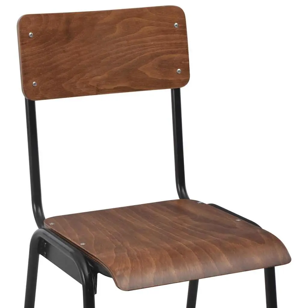 Bar Stools Black 6 Pieces Stackable Dining Chair Kitchen Seating Set