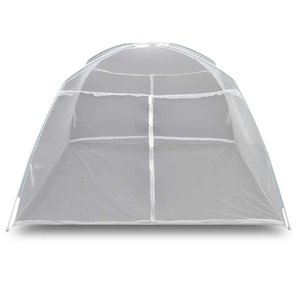 Camping Tent White 200x180x150 cm Fiberglass Poles Mosquito Net Portable Setup