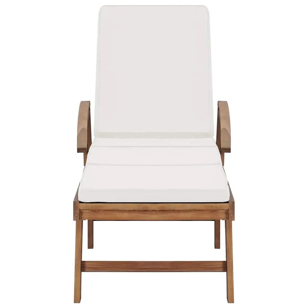 Sun Loungers 2 pcs with Cushions Outdoor Deck Chairs Adjustable Backrest Wheels
