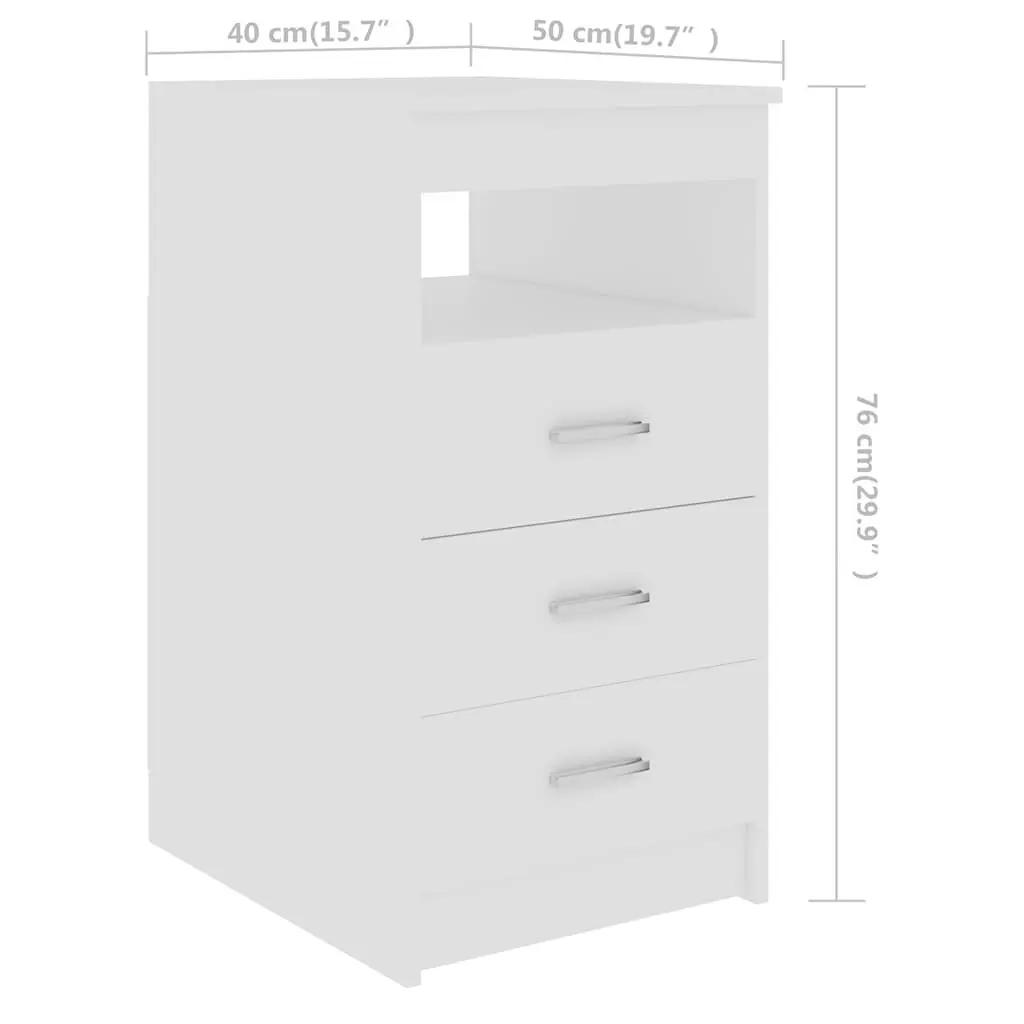 Office Desk White Engineered Wood 140W x 50D x 76H cm with Storage Drawers and Door