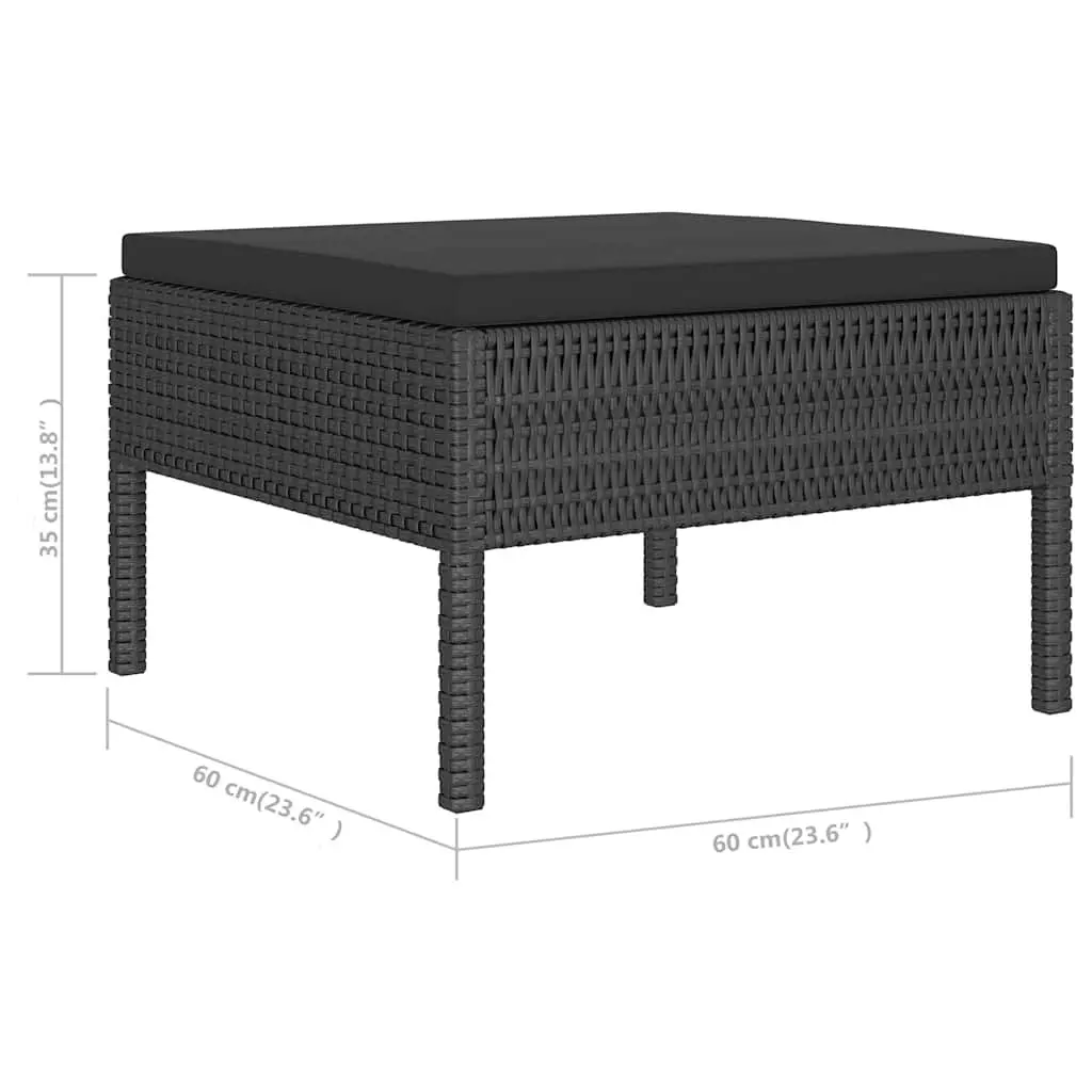Garden Lounge Set 6 Piece Outdoor Furniture Poly Rattan Black Cushions Patio