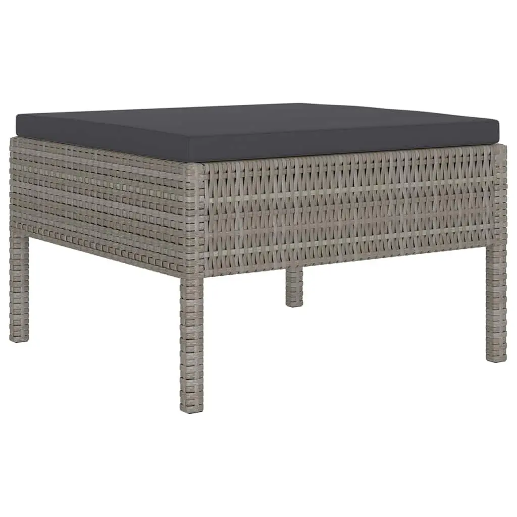 Garden Lounge Set Grey 6 Piece Outdoor Furniture Poly Rattan Cushions