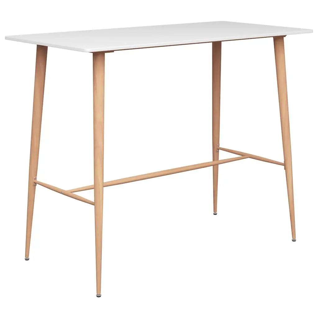 5 Piece Bar Set White and Black Kitchen Counter Table with 4 Bar Stools