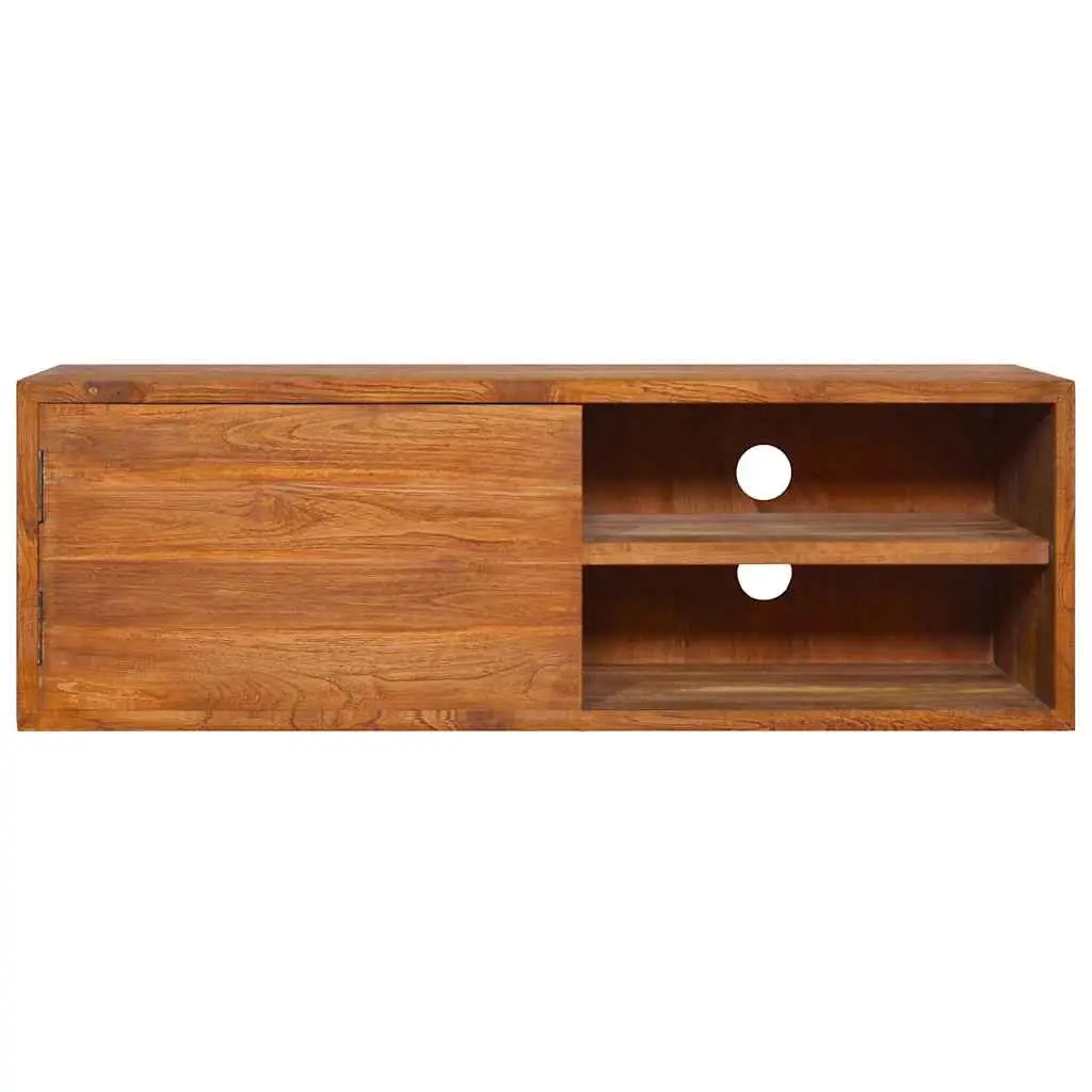 Wall-mounted TV Cabinet Brown 180cm Solid Teak Wood Storage Unit