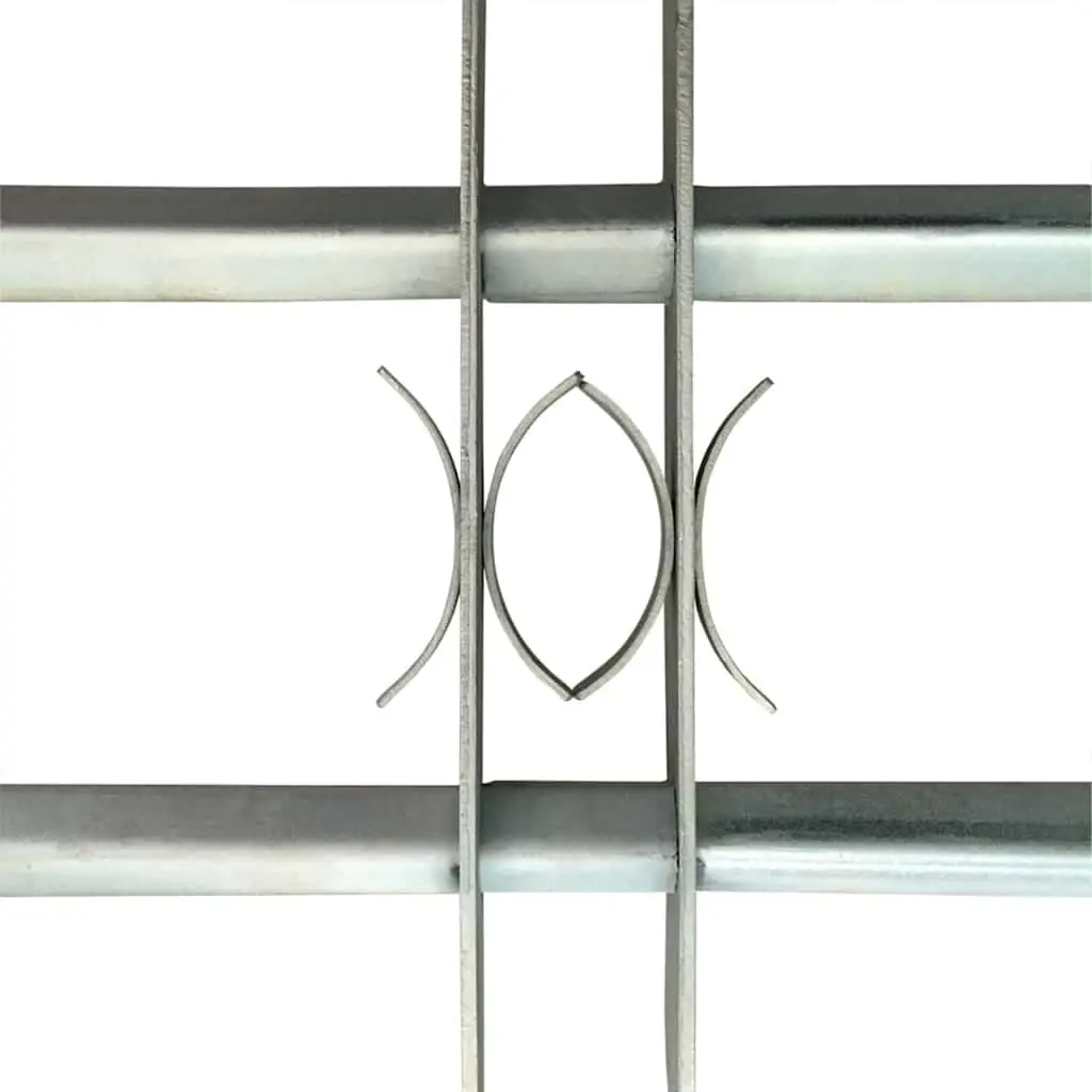 Security Window Grilles Silver Adjustable 1000-1500mm Sturdy Construction 2 Pieces