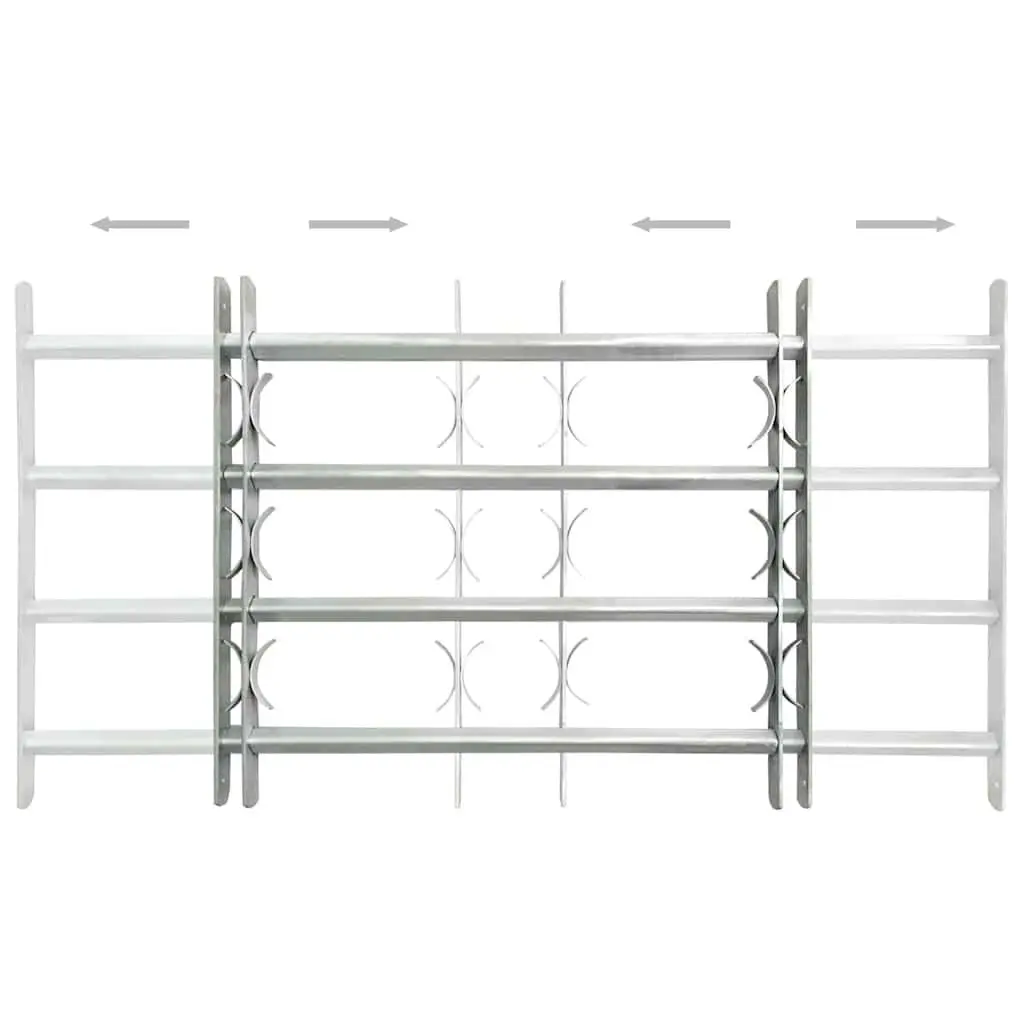 Security Grilles Silver Adjustable 1000-1500 mm 4 Crossbars
