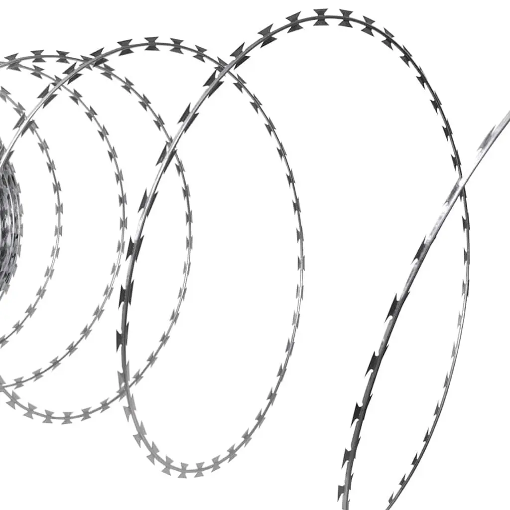 Razor Wire Helical Coil Rolls Silver Galvanised Steel Security 2 Pieces