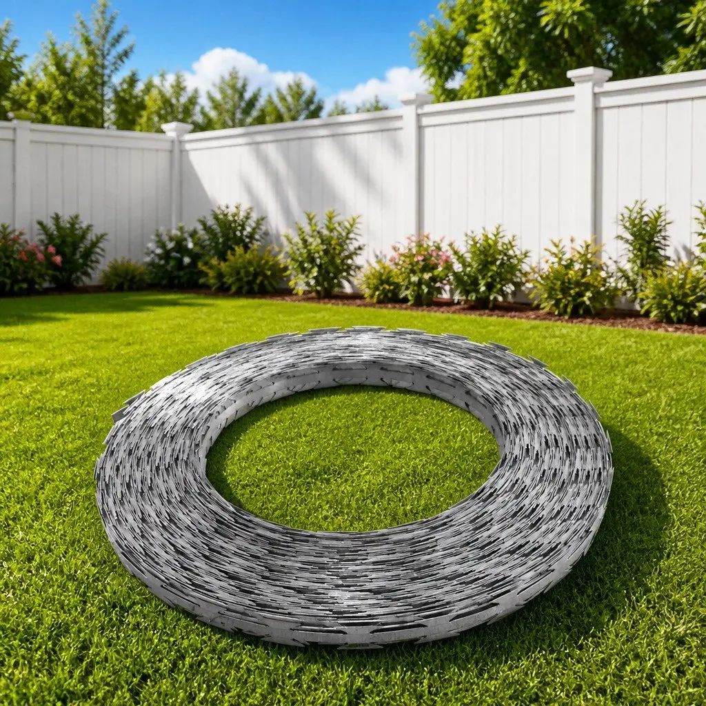 Razor Wire Silver 100m Barbed Outdoor Security Fence 2 Pieces
