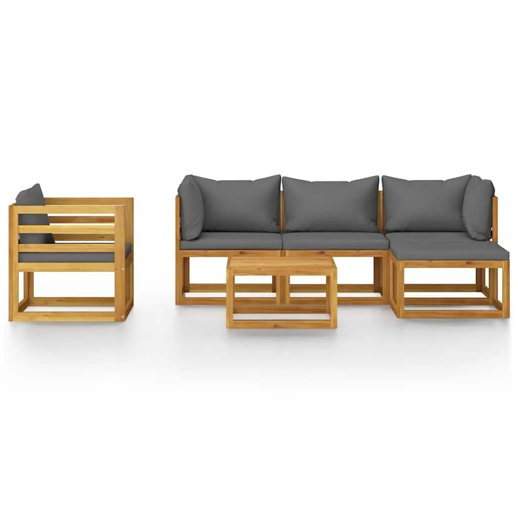 Garden Lounge Set 6 Piece Outdoor Furniture Acacia Wood Modular Sofa Coffee