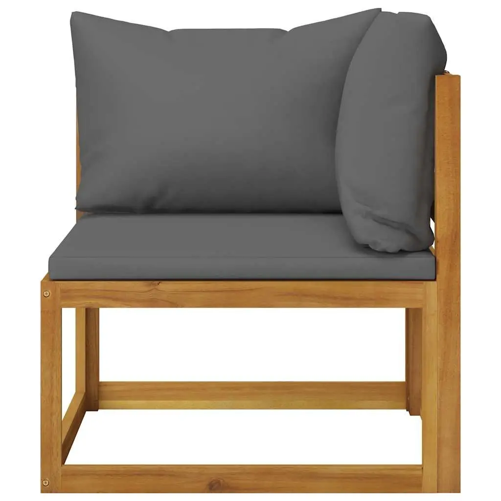 Garden Lounge Set 6 Piece Outdoor Patio Furniture with Cushions Grey Acacia