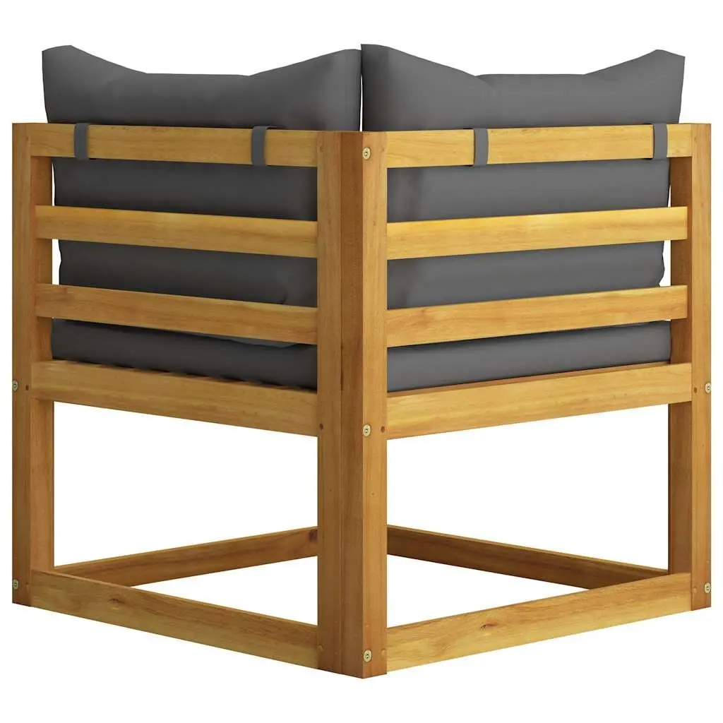Garden Lounge Set 6 Piece Outdoor Furniture Acacia Wood Sofa Coffee Table Grey