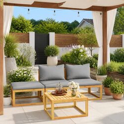Compact 4 Piece Garden Lounge Set for Outdoor Comfort