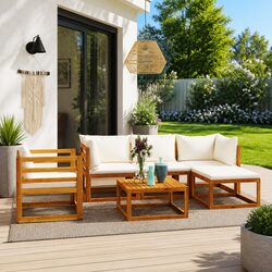Compact and Stylish 6 Piece Garden Lounge Set