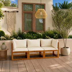 Stylish 3-Seater Garden Sofa with Removable Cushions
