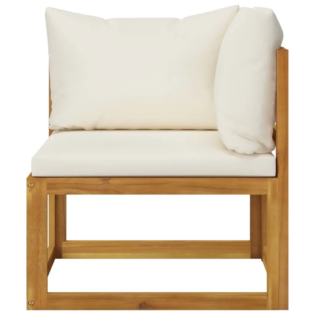 5 Piece Outdoor Lounge Set Garden Furniture Cream Sofa Coffee Table Cushions