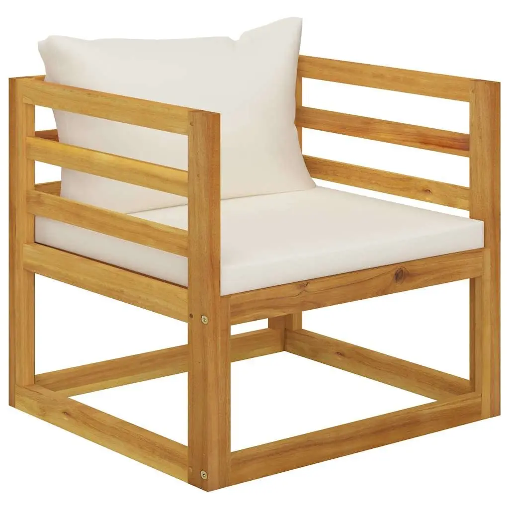 5 Piece Outdoor Lounge Set Garden Furniture Cream Sofa Coffee Table Cushions
