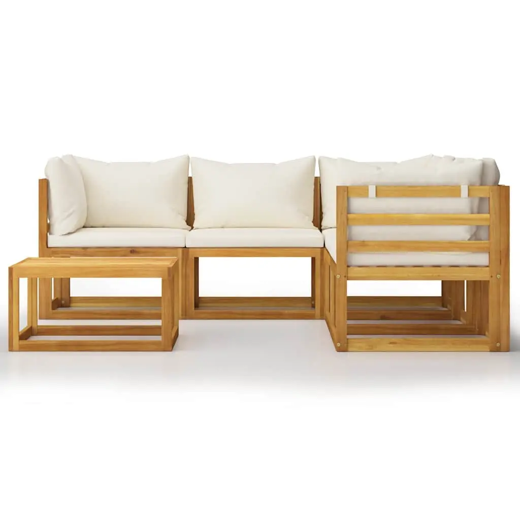 Garden Lounge Set 6 Piece Outdoor Furniture Patio Sofa Coffee Table Cream