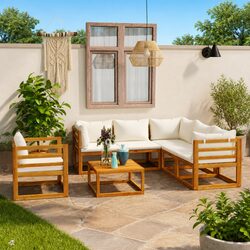 7 Piece Garden Lounge Set Outdoor Furniture Sofa Coffee Table Modular Seating