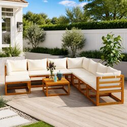 Compact 9-Piece Outdoor Lounge Set for Any Space