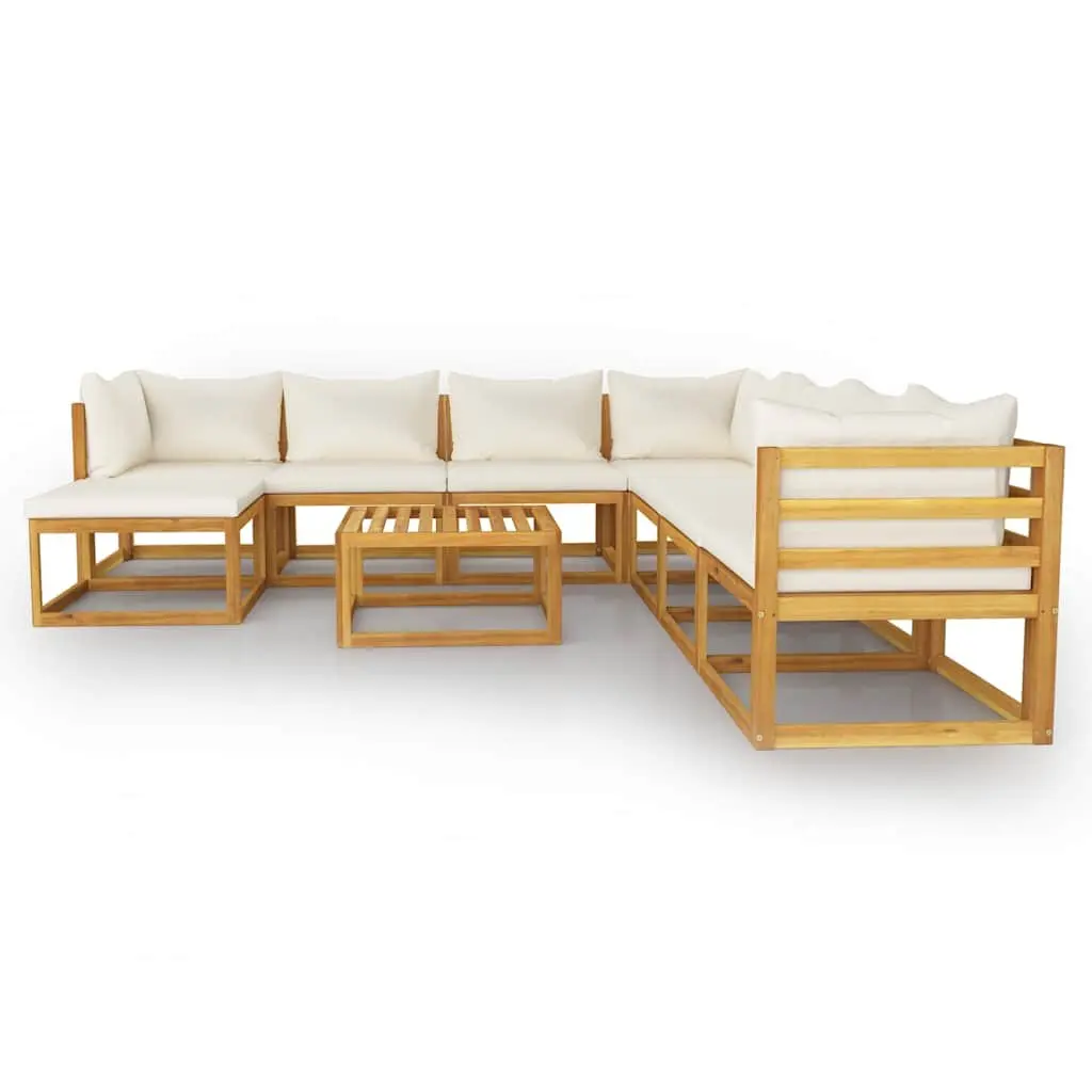Garden Lounge Set 9 Piece Outdoor Furniture Modular Sofa Coffee Table Cushion