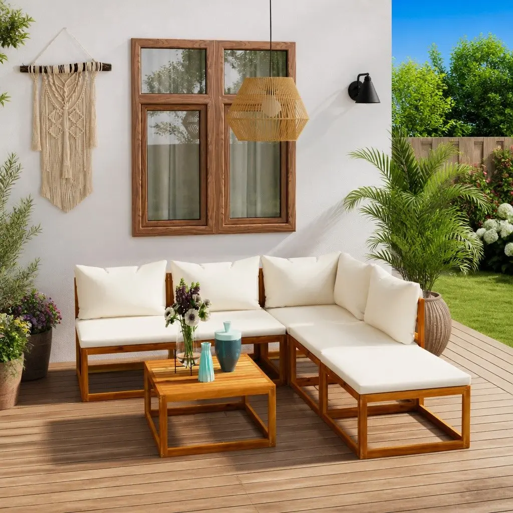 Garden Lounge Set 6 Piece Outdoor Furniture Patio Sofa with Cushions Coffee