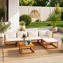 Compact 6 Piece Garden Lounge Set for Effortless Relaxation