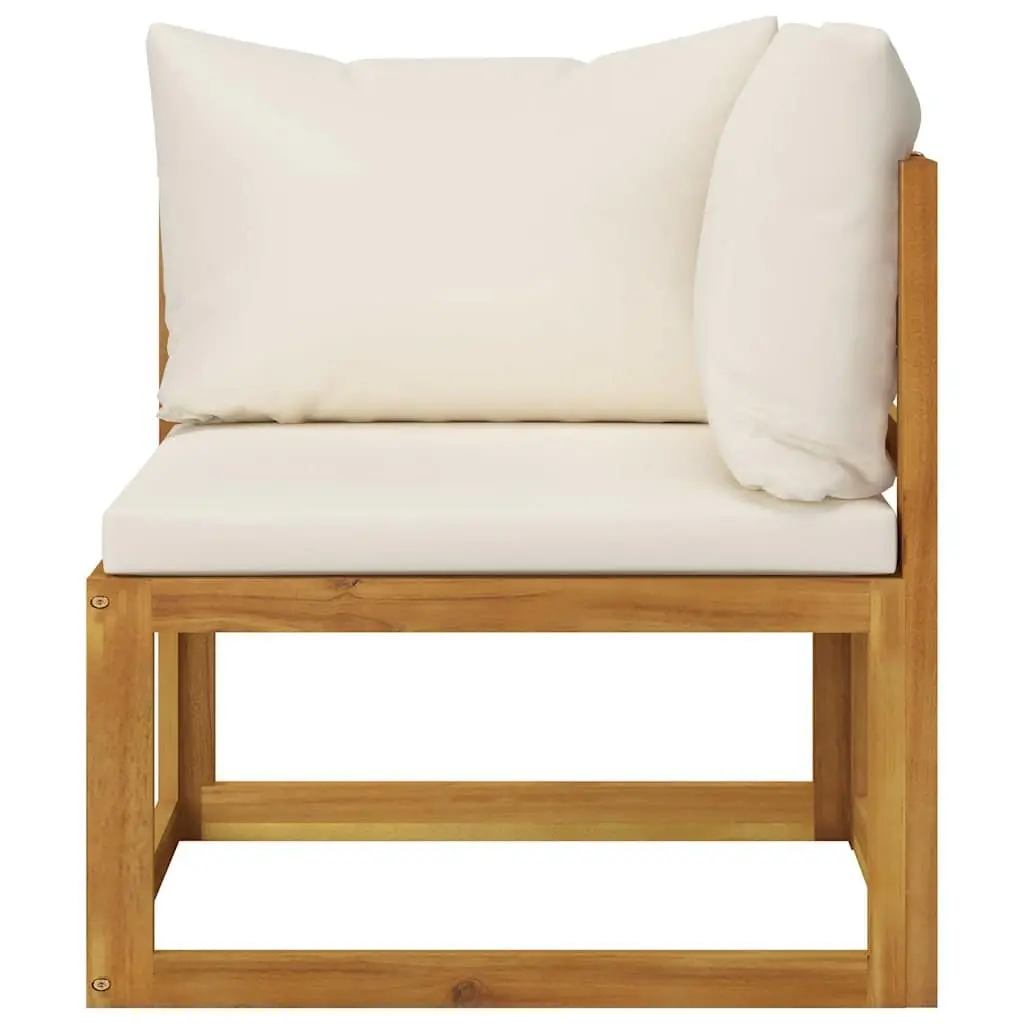 Garden Lounge Set Cream 6 Piece Modular Seating with Coffee Table