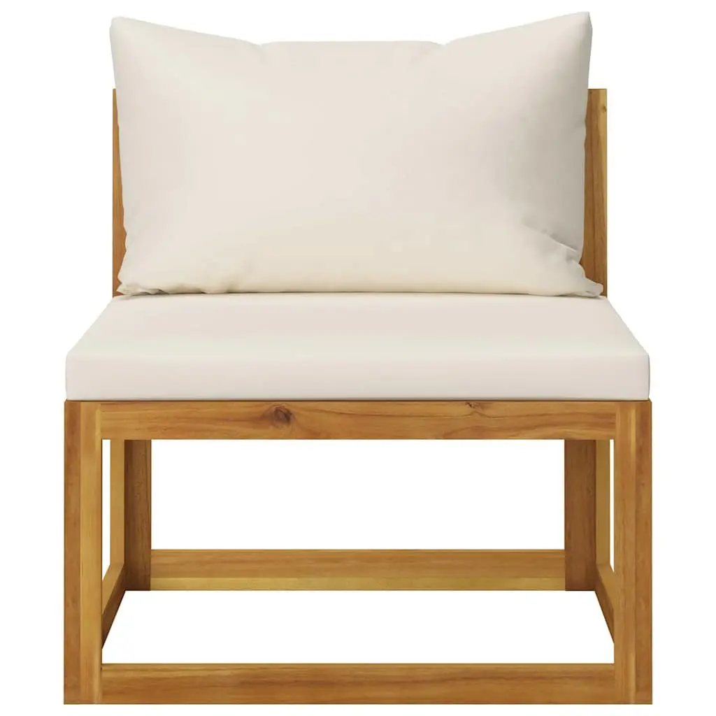 Garden Lounge Set Cream 6 Piece Modular Seating with Coffee Table