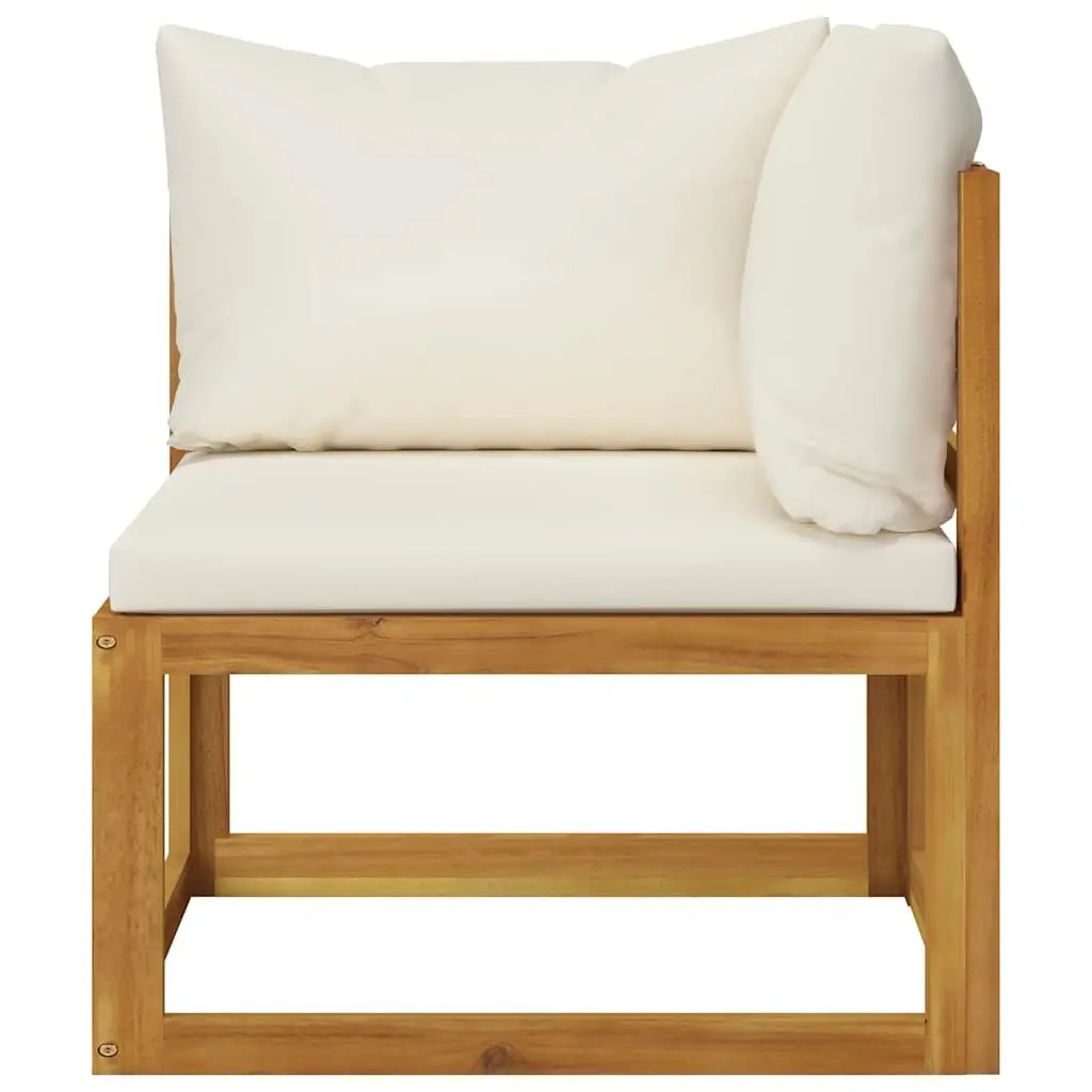 5 Piece Garden Lounge Set Outdoor Furniture Sofa Coffee Table Cushions Cream