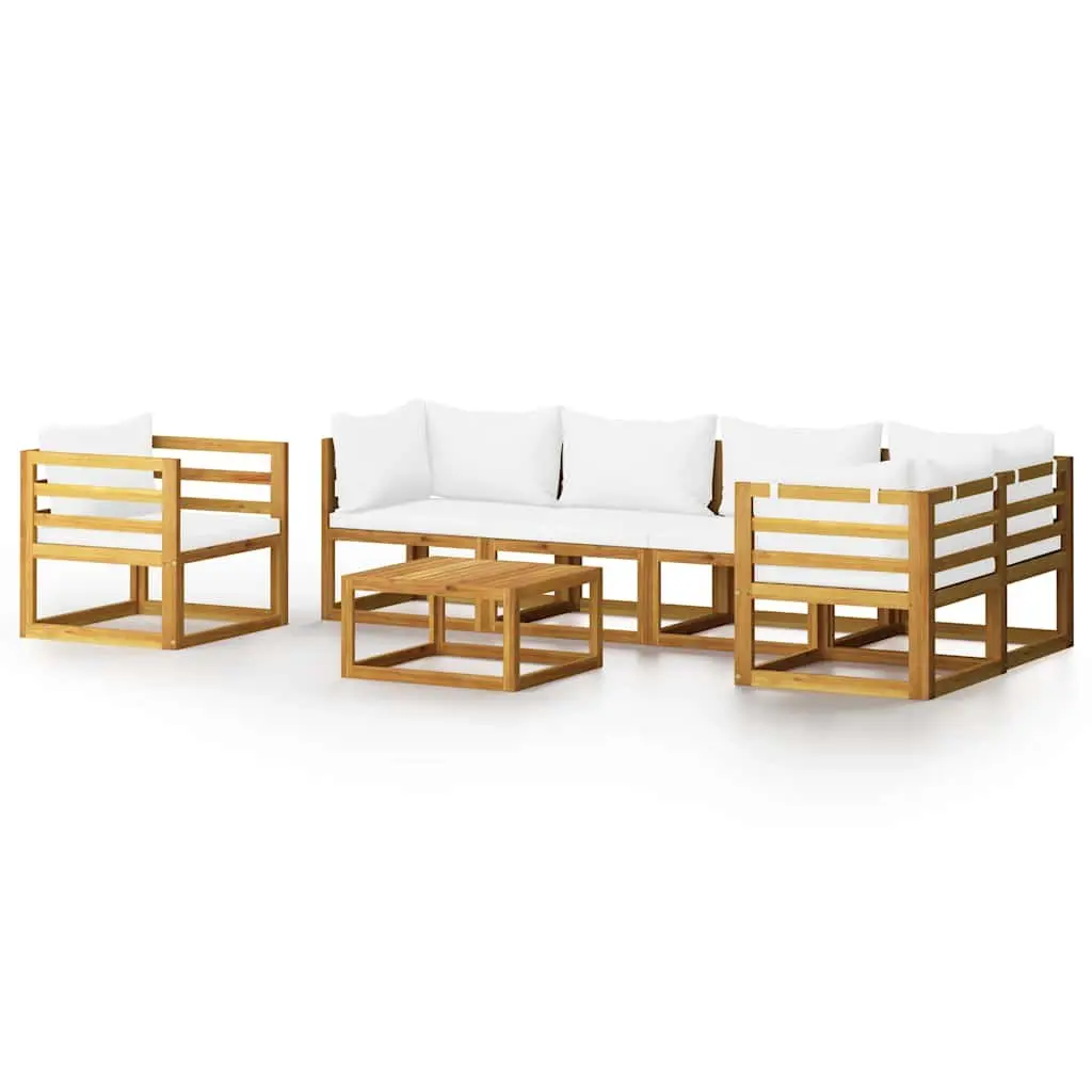 7 Piece Garden Lounge Set with Cushions Coffee Table Outdoor Patio Seating