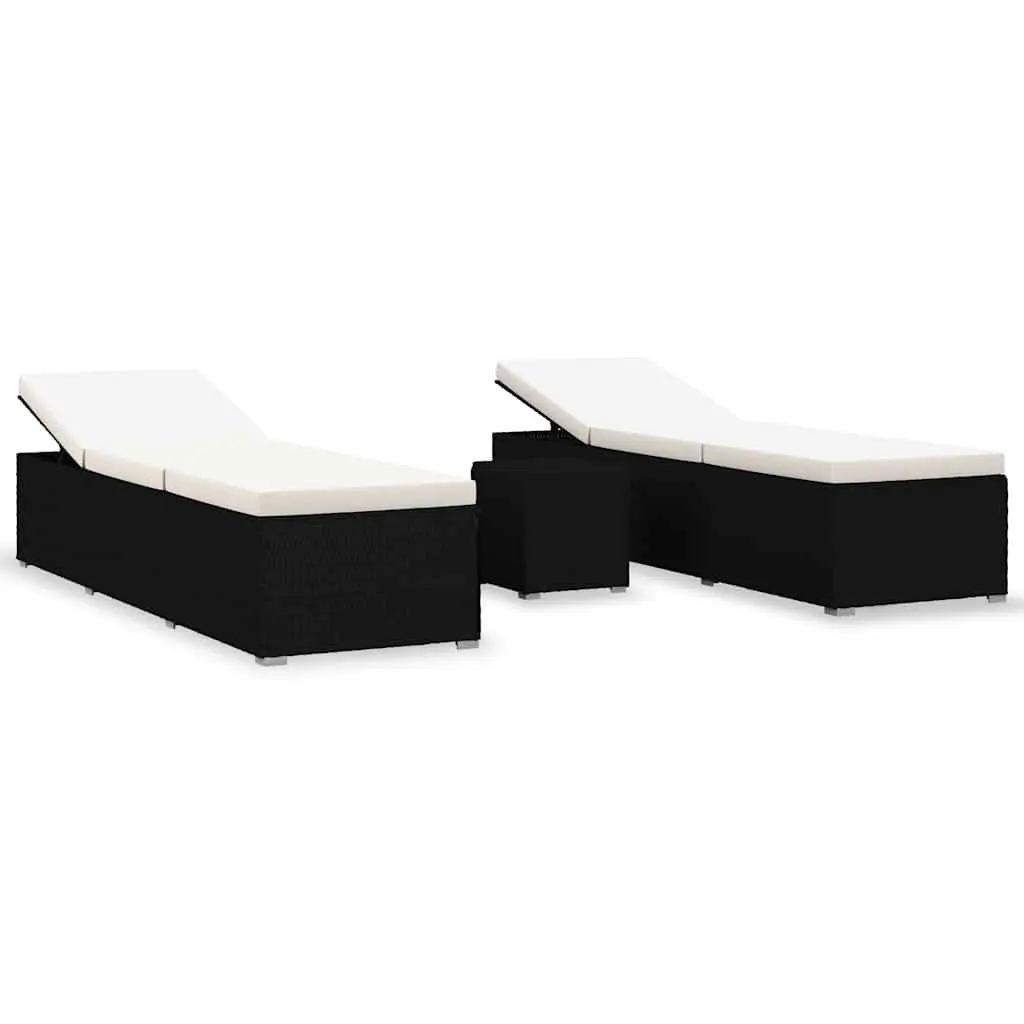 3-Piece Sun Lounger and Table Set