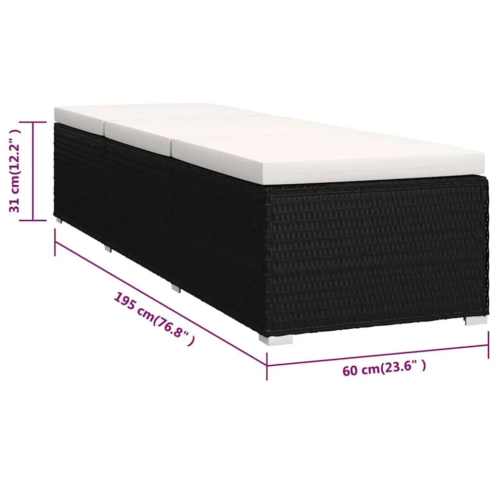 3-Piece Sun Lounger and Table Set